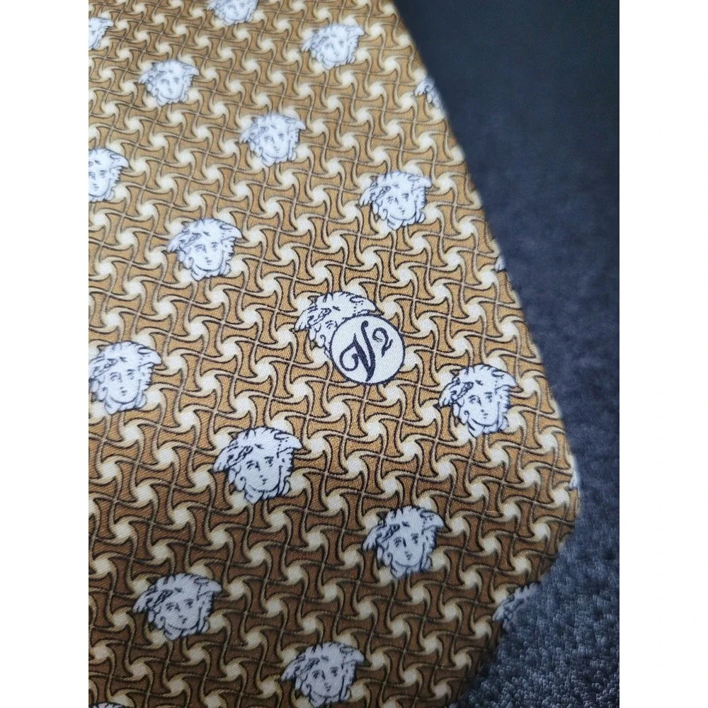 Versace Men's Necktie Gold Medusa Head Silk 4